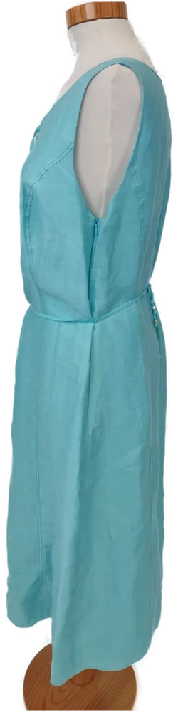 GERRY WEBER Damen Leinenkleid mit Bindegürtel türkis - 44 - Bild 2