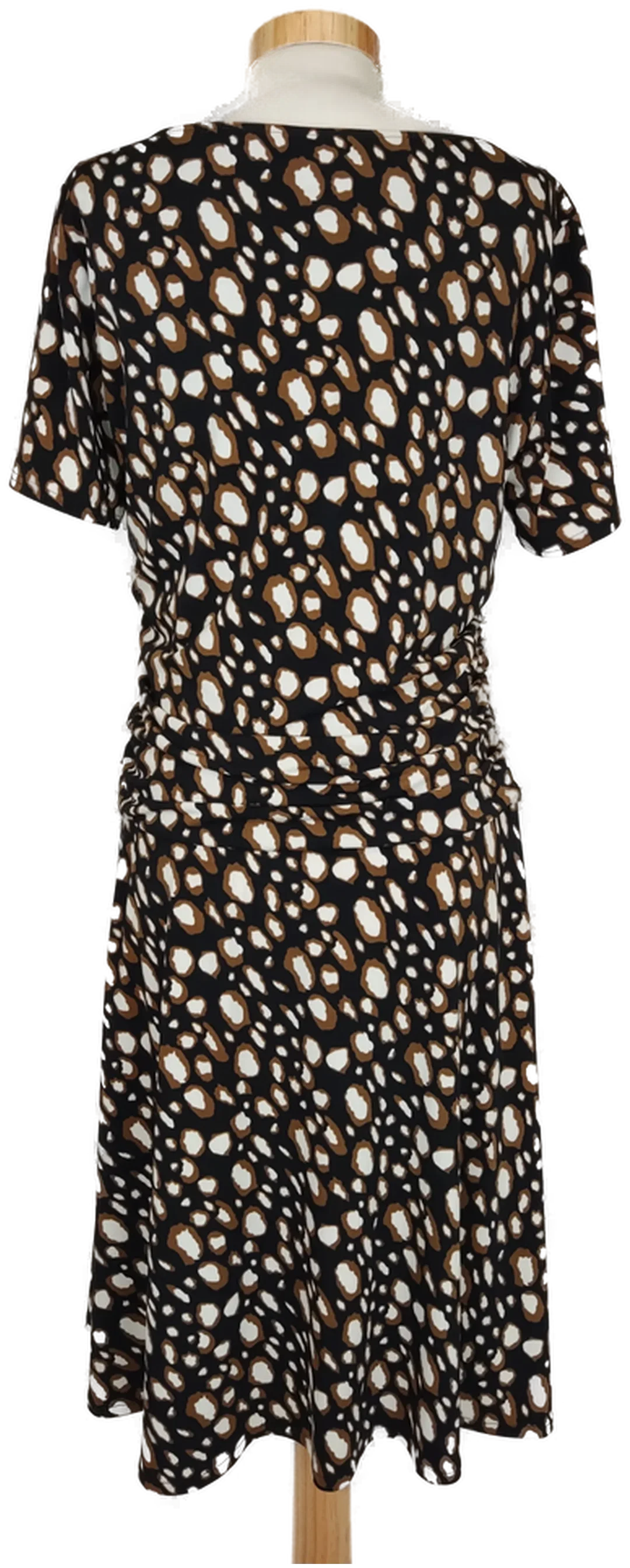 Dresses Unlimited Damen Kleid schwarz/weiß/braun gepunktet - XL/42 – Bild 2