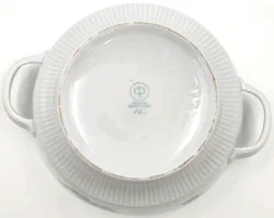 Vintage Suppenterrine CP Colditz Porzellan - Blaues Rosendekor mit Goldrand – Vorschau 3