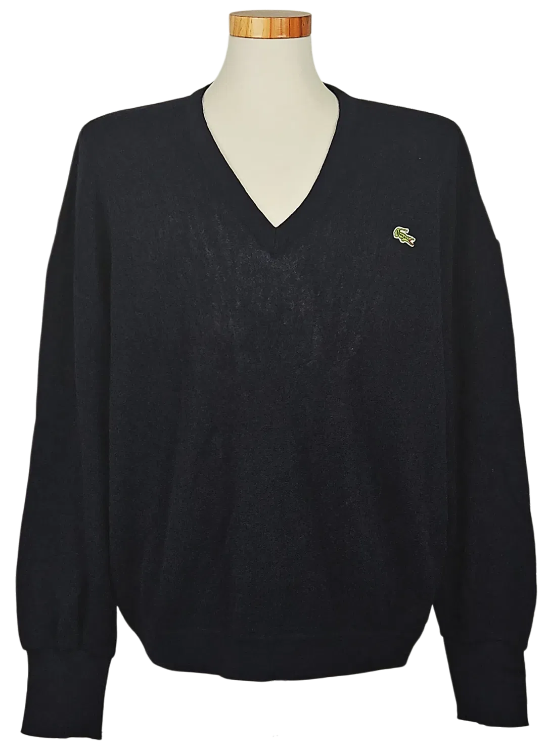 Lacoste Vintage Herren Wollpullover, dunkelblau - Gr. 7 (XXL)  - Made in France - Bild 4