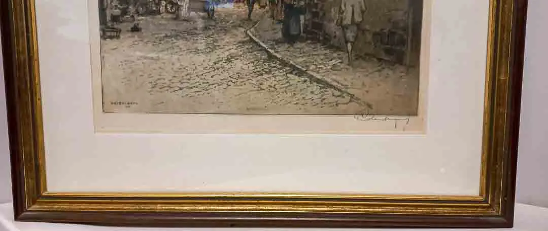 Lukas Eidenberger – Heidelberg mit Schloss, signierte Grafik – Bild 3