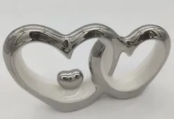 Herzskulptur Silber/Weiß - Bild 2