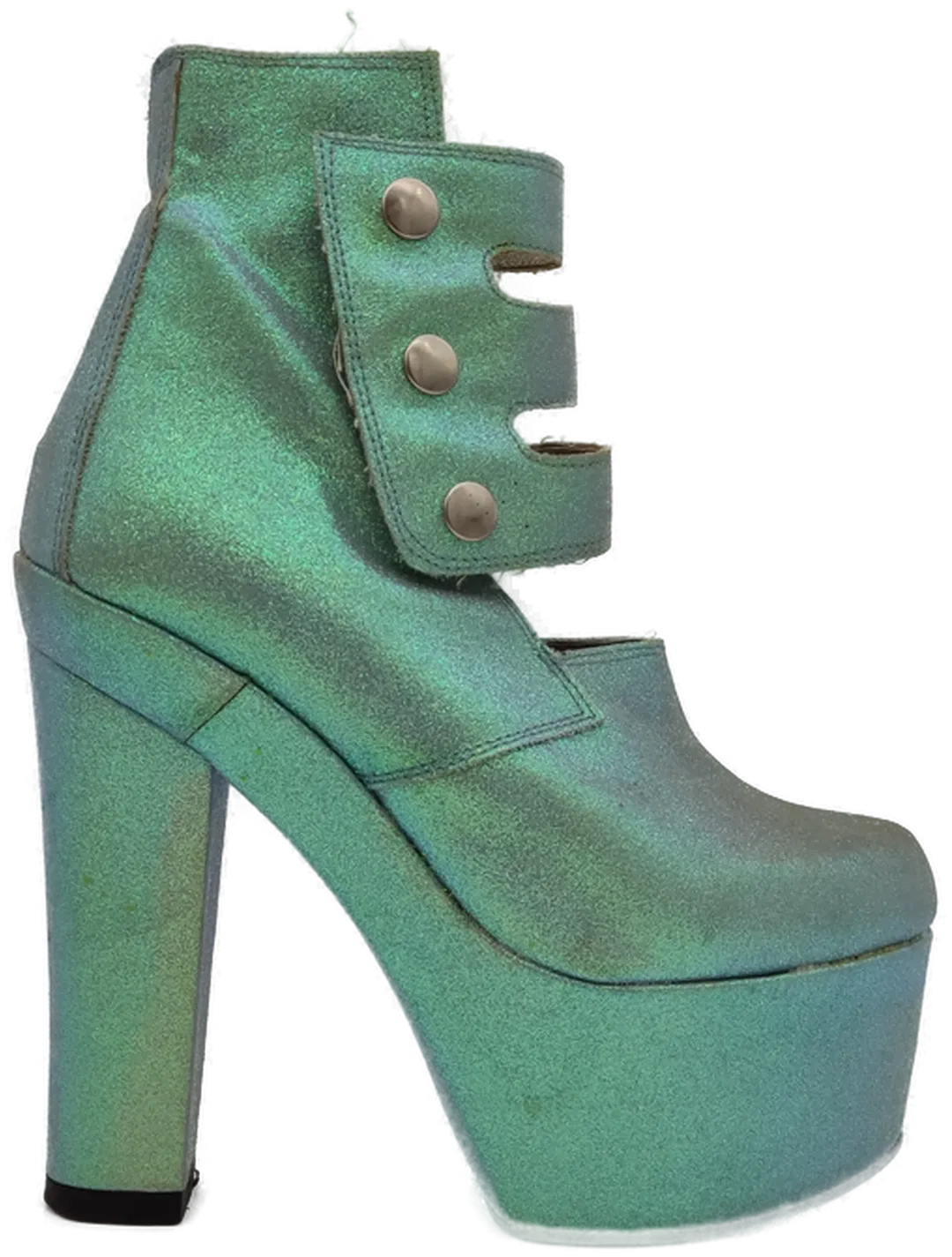 El Dantes Damen Glitter Plateau-Boots, türkis - Gr. 39 - Bild 4