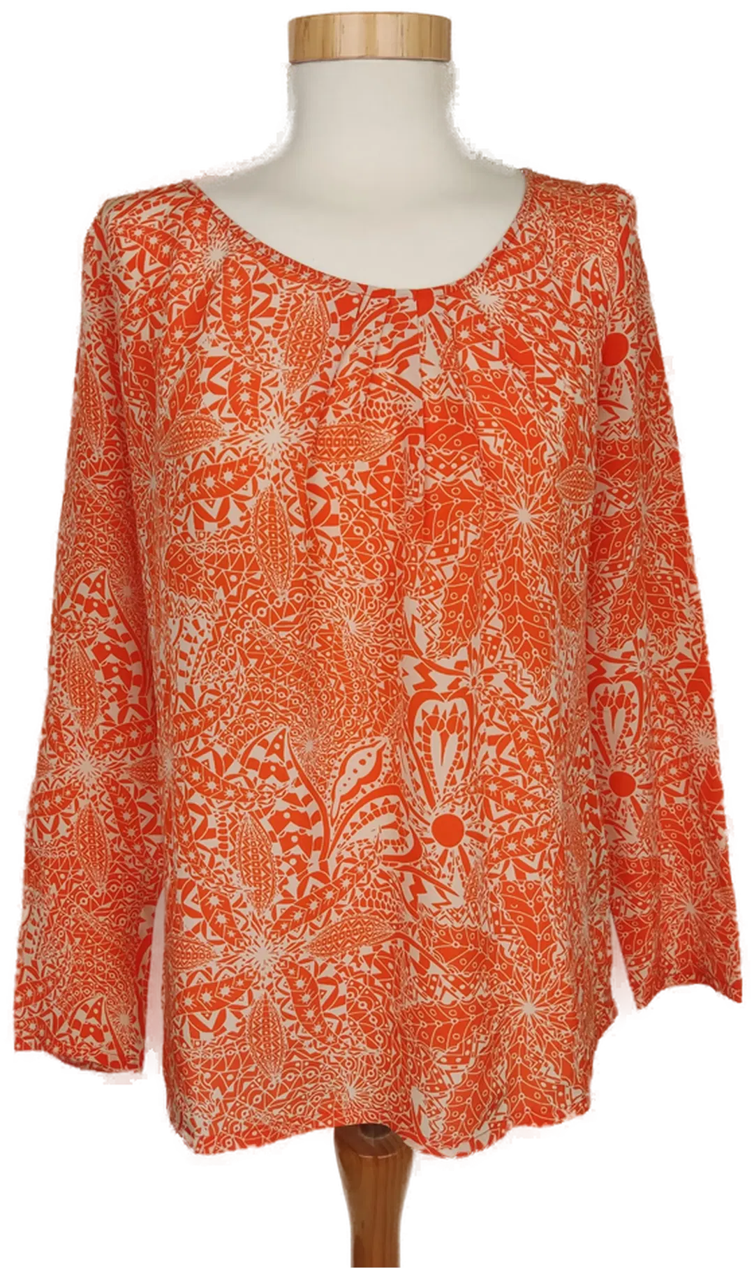 Jones Damen Bluse cremeweiß/orange gemustert - XS/34 - Bild 1