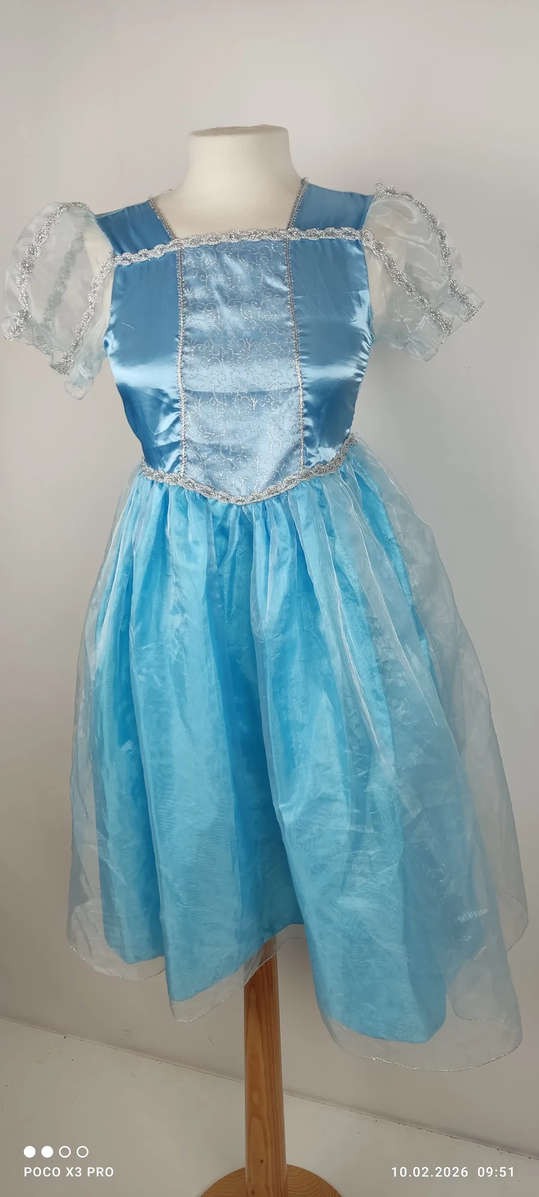 Elsa Kostüm Kinder mit Umhang 7-8 Jahre  – Bild 2