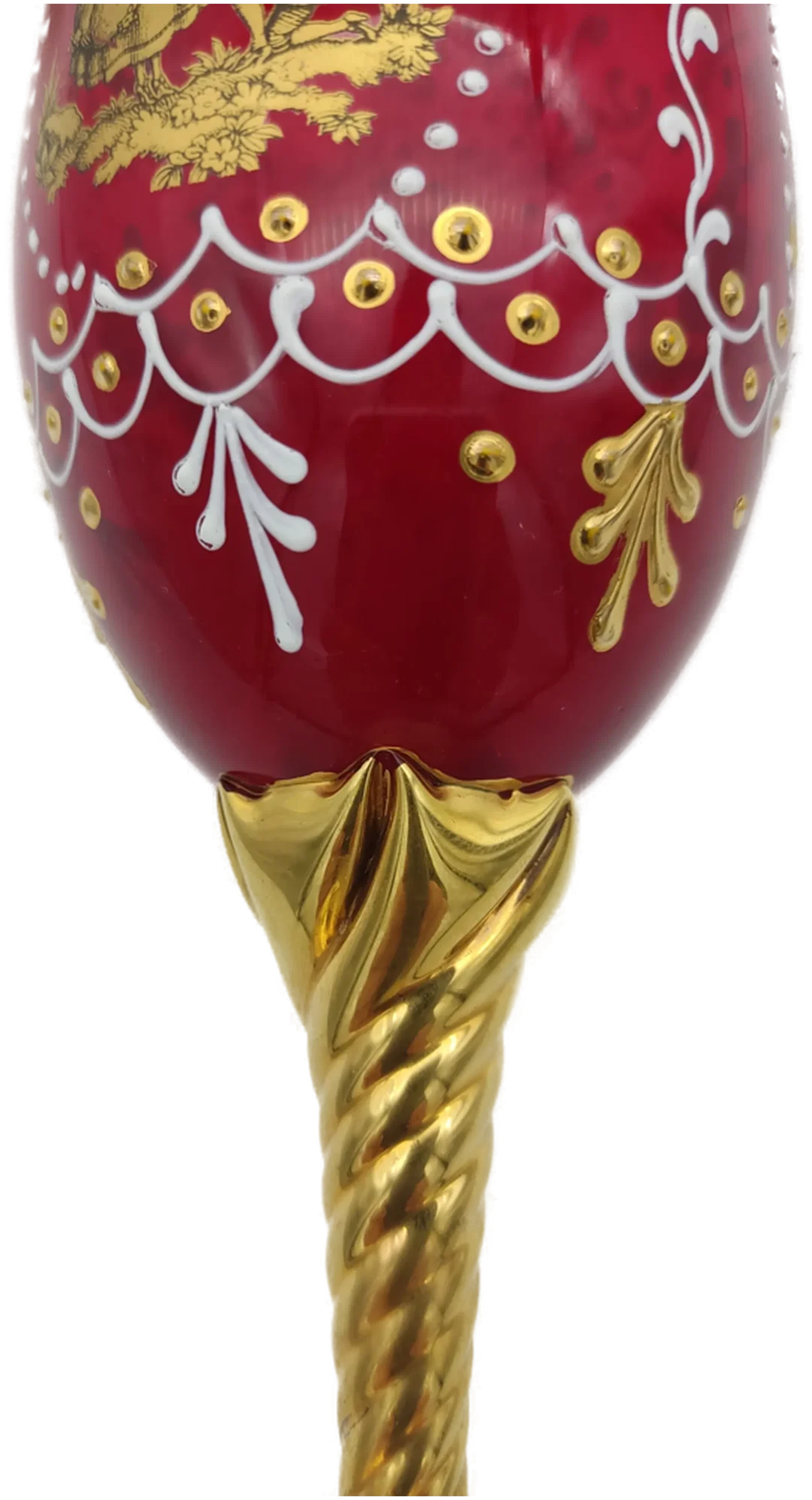  Glas aus Italien rubinrot mit goldenen Akzenten – Bild 5
