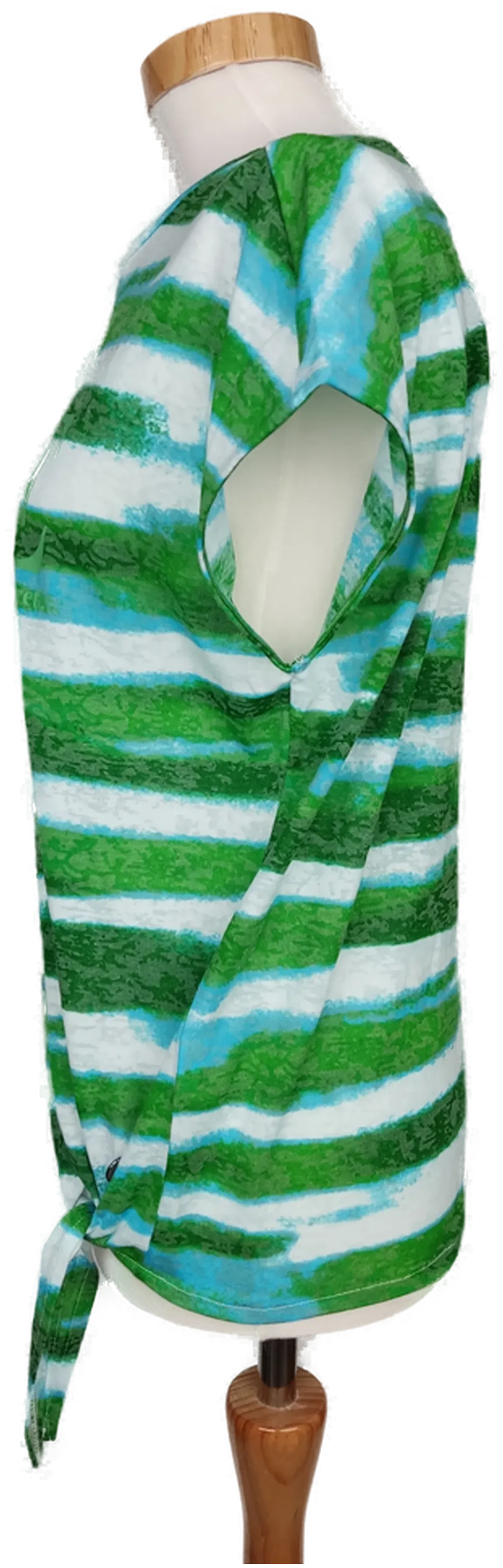 Sa. Hara Damen T-Shirt blau/grün/weiß gestreift - S/36 – Bild 3