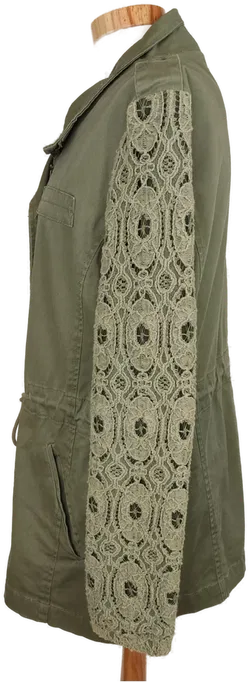 Ann Christine Damen Jacke mit Spitzenärmel olivengrün - S/36 - Bild 3