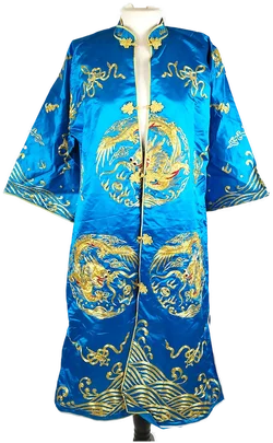 Robe, bestickt, chinesischer Drache, Gr. L 