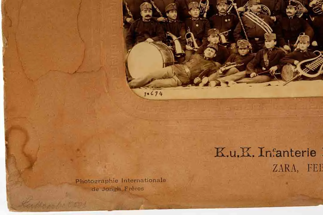 Vintage K.u.K. Infanterie‑Regiment Nr. 22 – Regimentskapelle, Zara/Feber 1891, Kabinettfoto – Bild 2
