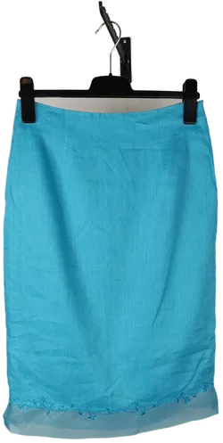 Peter Hahn Leinenrock Blau Mit Spitze | Wie Neu - Bild 2