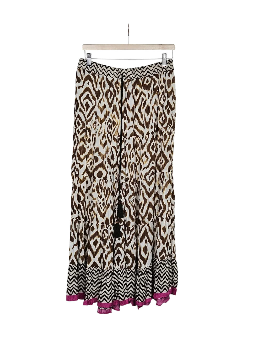 Zara Damen langer Rock, Animal Print, braun/pink - Gr. XL / 42 - Bild 4