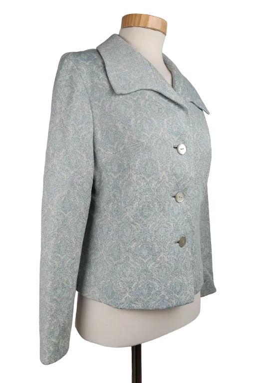 Vintage Damen Blazer, hellblau/beige - Gr. S – Bild 2