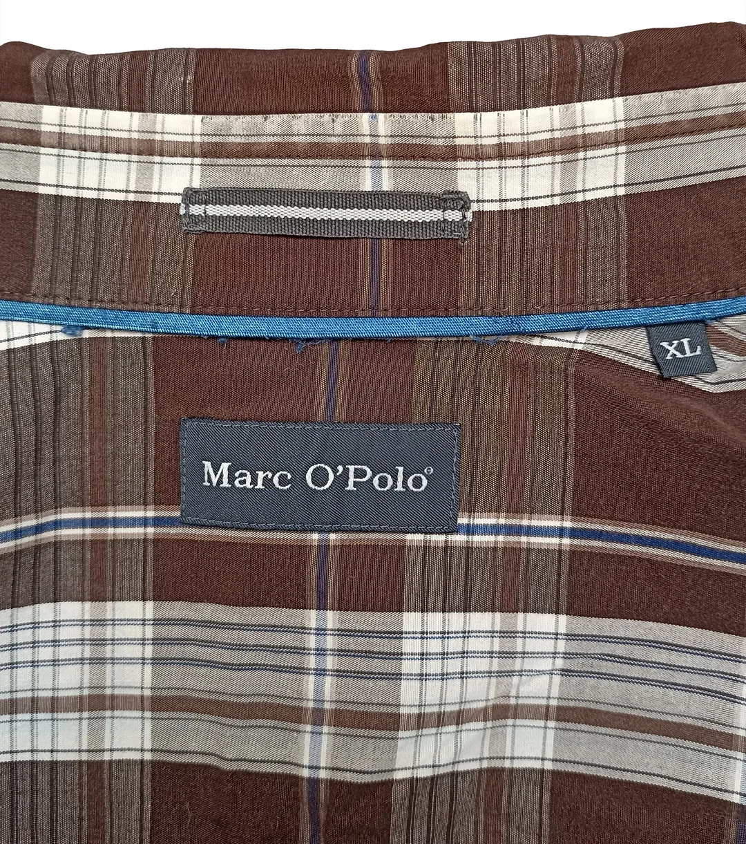 Marc O'Polo Herren Hemd braun/weiß kariert Gr. XL – Bild 3