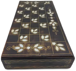 Backgammon Sonstige Messing/Perlmutt (1 Stein fehlt) | Vintage-Charme – Vorschau 1