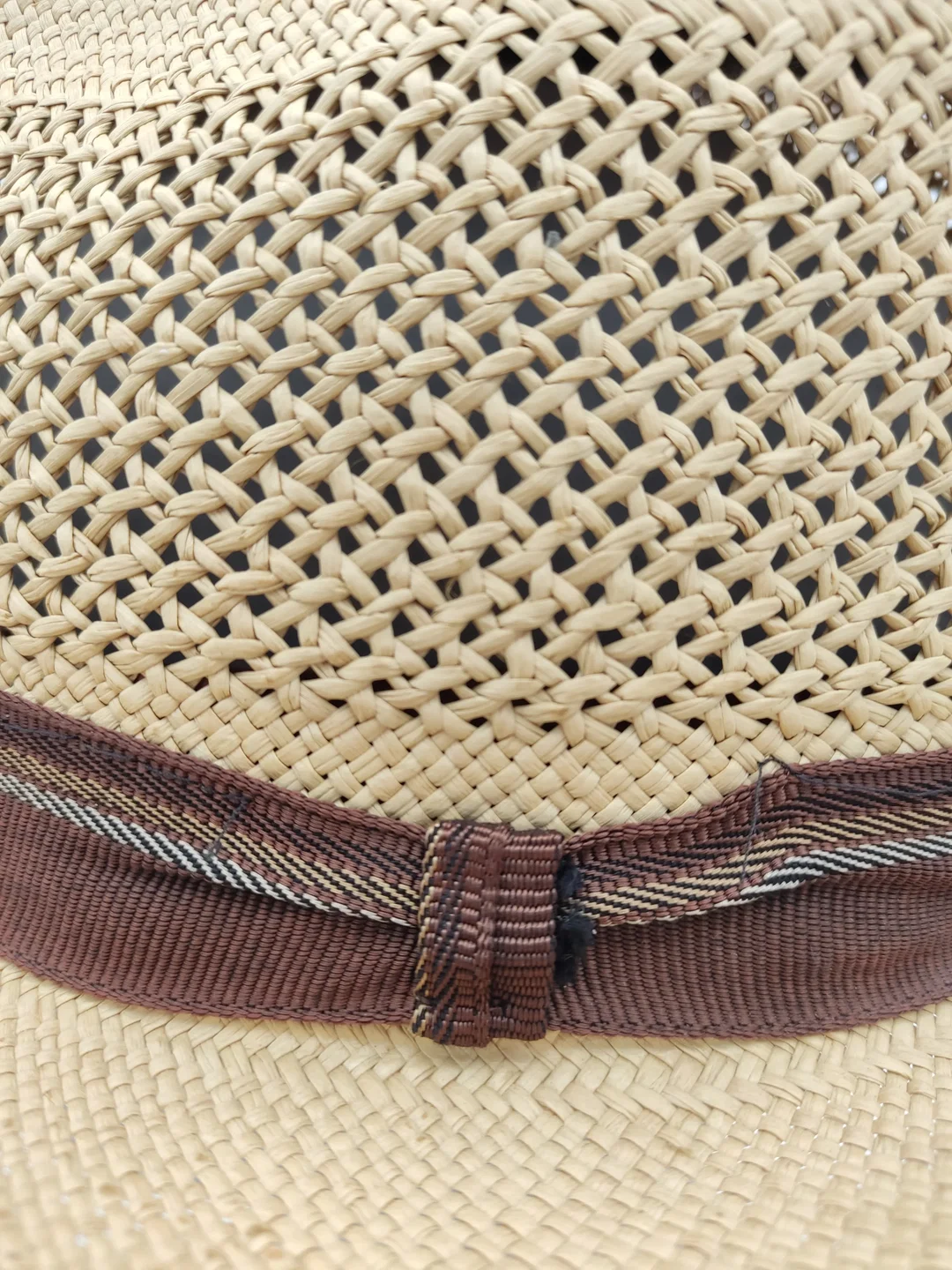 Panamahut Ecuador beige/braun - Gr./55, original Handarbeit – Bild 5
