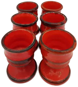 Eierbecher Retro orange/braun Set (6 Stück) - Bild 2