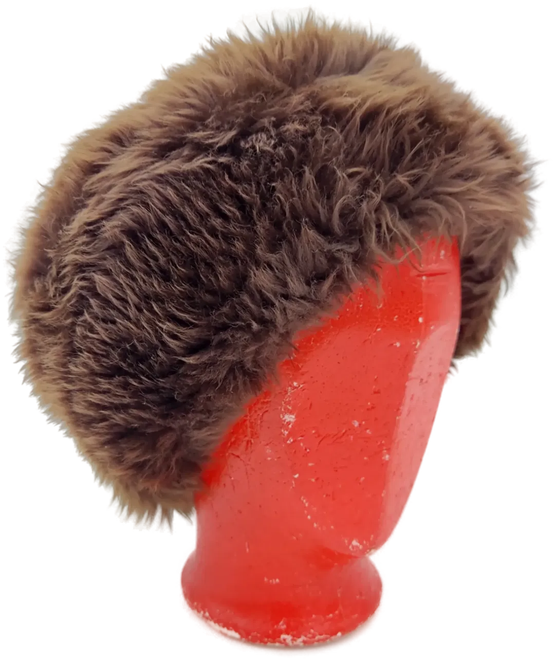 Kunstfellmütze dunkelbraun mit Innenfutter  - Bild 1