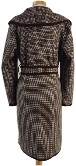 Braunweiß Gemusterter Wollmisch Damenmantel - 4//40 - Bild 3