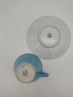 2 Lilien Porzellan DAISY Kaffeetassen 18, 1. Serie - blau & grün - Bild 6