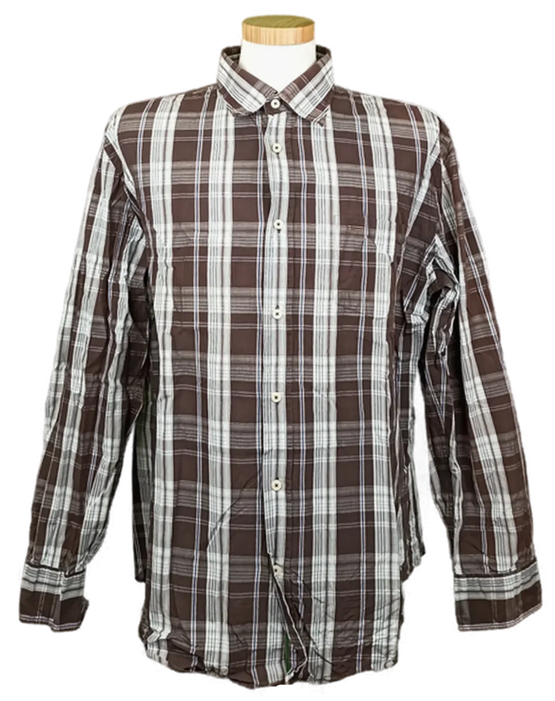 Marc O'Polo Herren Hemd braun/weiß kariert Gr. XL - Bild 1