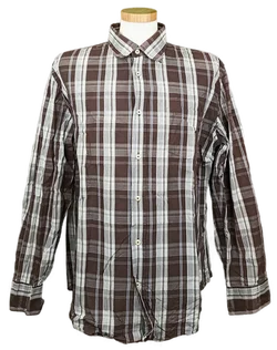 Marc O'Polo Herren Hemd braun/weiß kariert Gr. XL - Bild 1