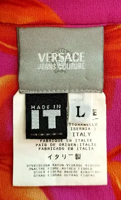 Versace Damen Bluse mit Blumenmuster pink/orange Gr. L - Bild 3