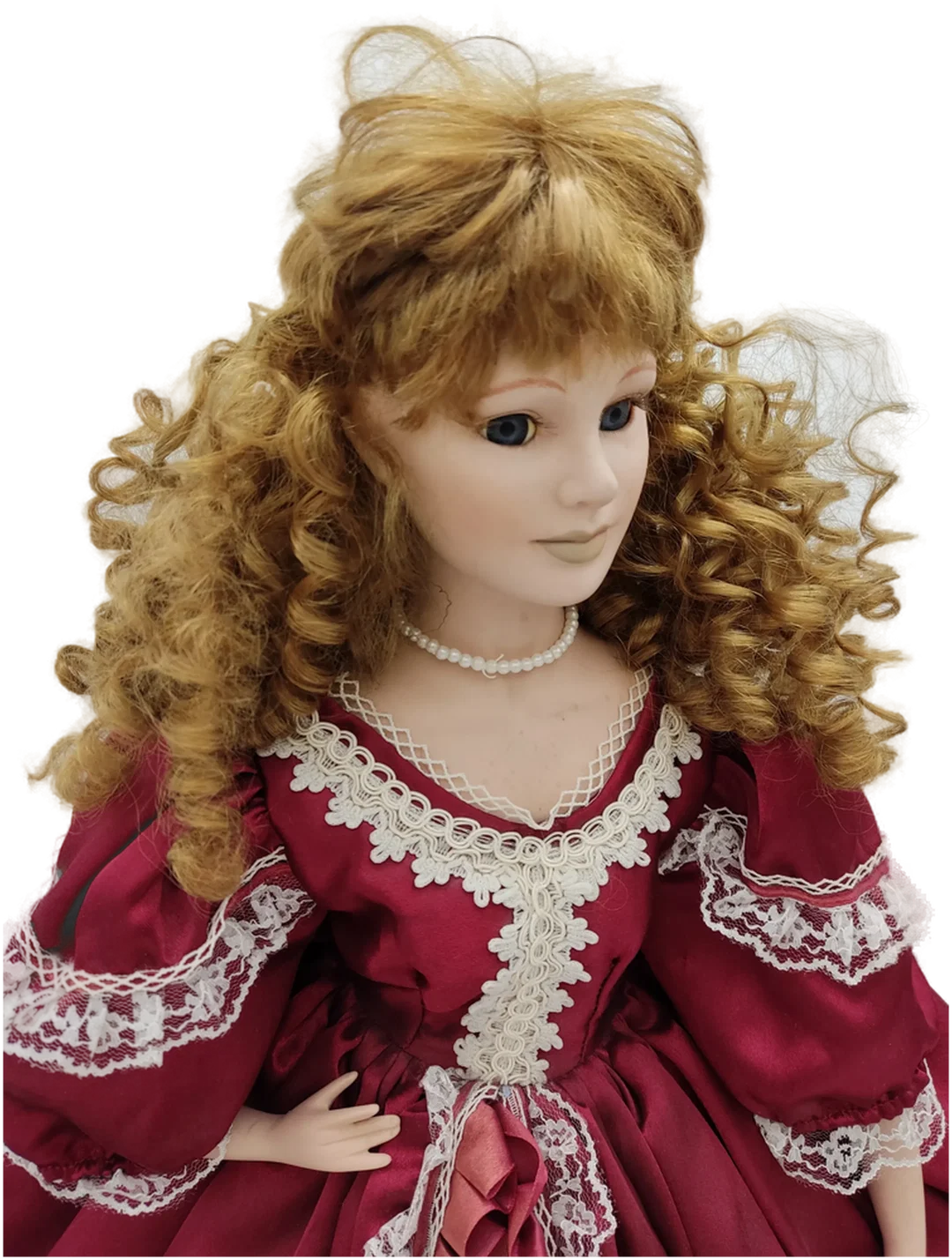 Victorian Doll - Handgearbeitete Porzellan- Sammlerpuppe - H/70 cm  – Bild 5