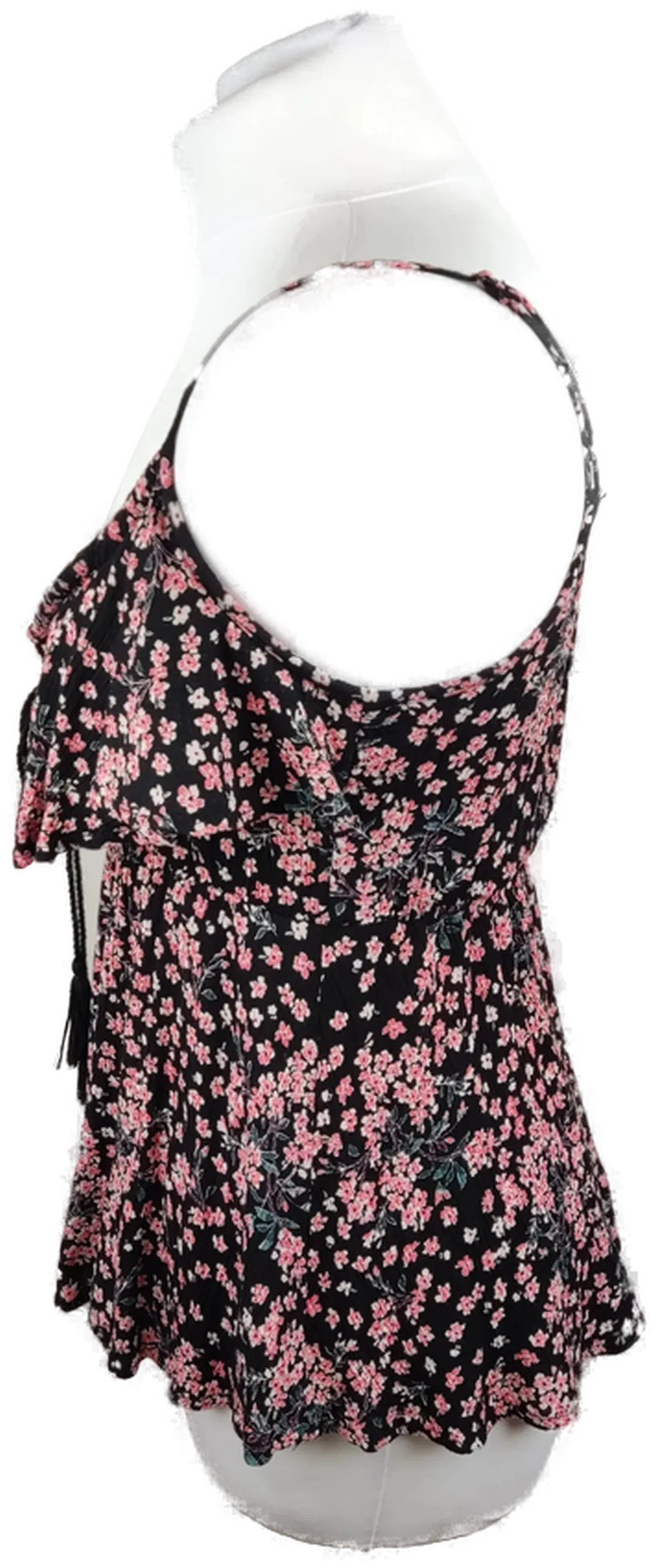Geblümtes Damen-Top S/36 Schwarz-Rosa | Sommerlaune – Bild 2