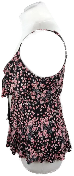 Geblümtes Damen-Top S/36 Schwarz-Rosa | Sommerlaune – Vorschau 2