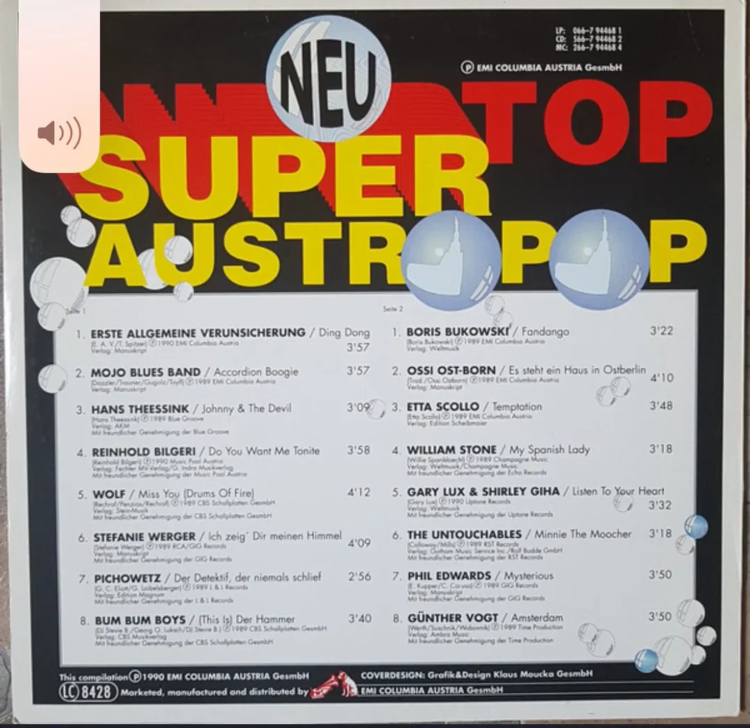 Supertop Austropop 1990 Vinyl Schallplatte - Sehr guter Zustand – Bild 2
