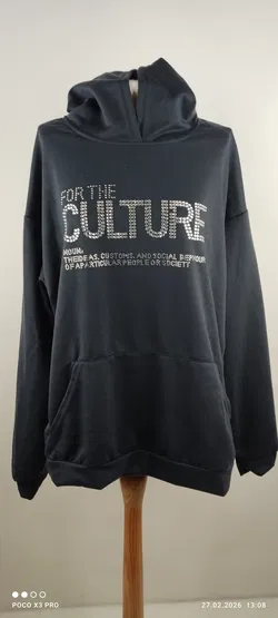 RAP Damen schwarze Kapuzenpullover mit Strasssteinen - Bild 1