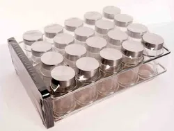 Gewürzregal mit 20 Gläsern im Ständer – OVP, Gläser je 10 cm, Regal ca. 21,5 x 29 cm - Bild 2