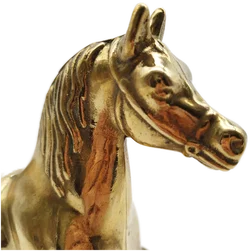 Messing Pferd-Figur - 23x22cm / 1.37 kg - Bild 4