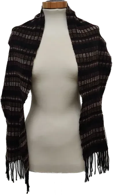 Damenschal kariert in schwarz-rot-braun - Bild 4