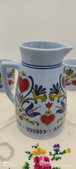 Lilien Porzellan Krug & 2 Becher Set | Einmaliges Unikat - Bild 8