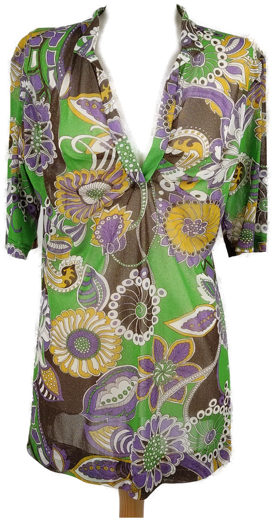 Damenbluse transparent mit Blumenmuster - XL/42 - Bild 1