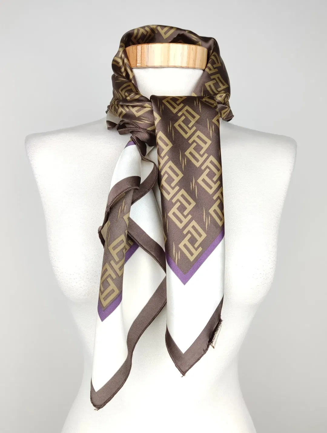 Damen Seidentuch - braun/weiß - Bild 4