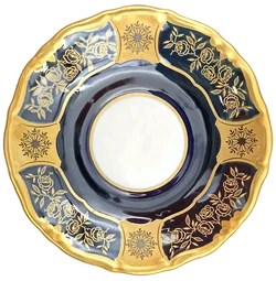 Sammeltasse Weimar Porzellan - "Dora" kobaltblau/gold 3-teilig – Vorschau 8