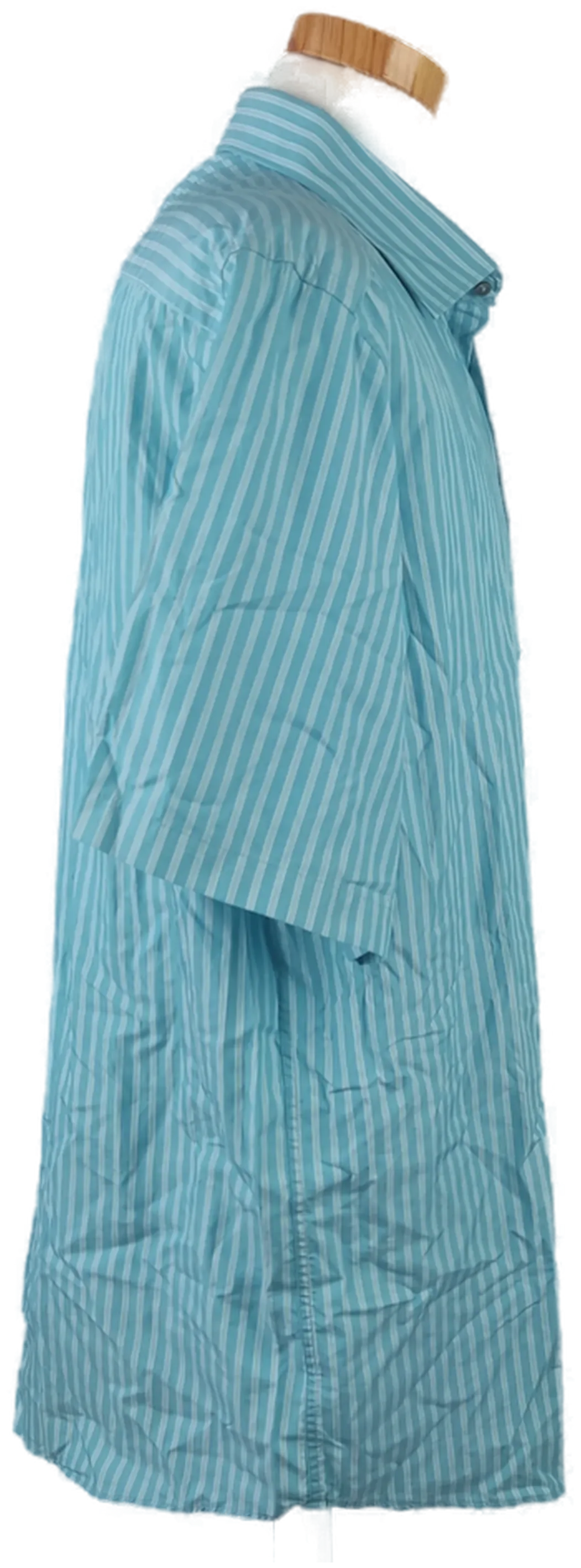 Angelico Litrico Herrenhemd Kurzarm hellblau gestreift - Gr. XXL 45/46 – Bild 2