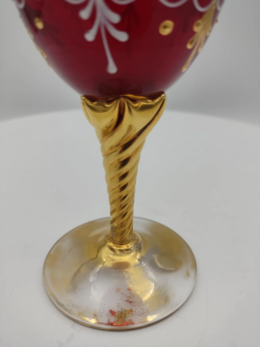  Glas aus Italien rubinrot mit goldenen Akzenten – Bild 6