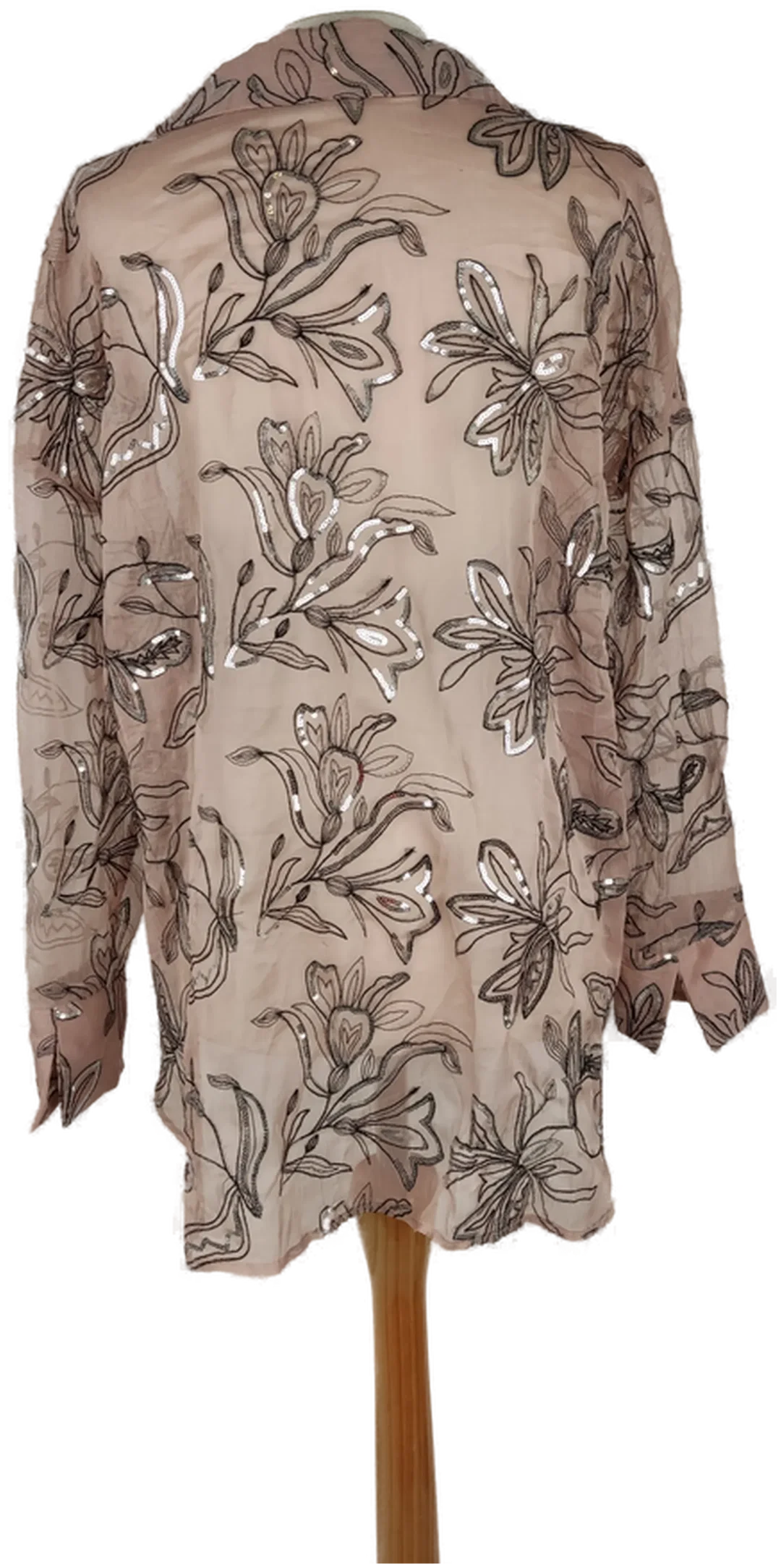 Zara Geblümte Transparente Paillettenbluse | Sommer-Zauber Größe 36 – Bild 2