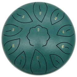 Stahlzungentrommel Asmuse Steel Tongue Drum, C-Dur , 10 Zoll, 11-Ton-Schlaginstrument mit Reisetasche und Stäben - Bild 1