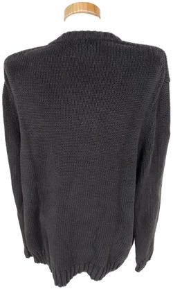Pullover "Polo Jeans Co Ralph Lauren", langarm mit Rundhalsausschnitt, gestrickt, schwarz mit Muster, Größe L – Vorschau 4