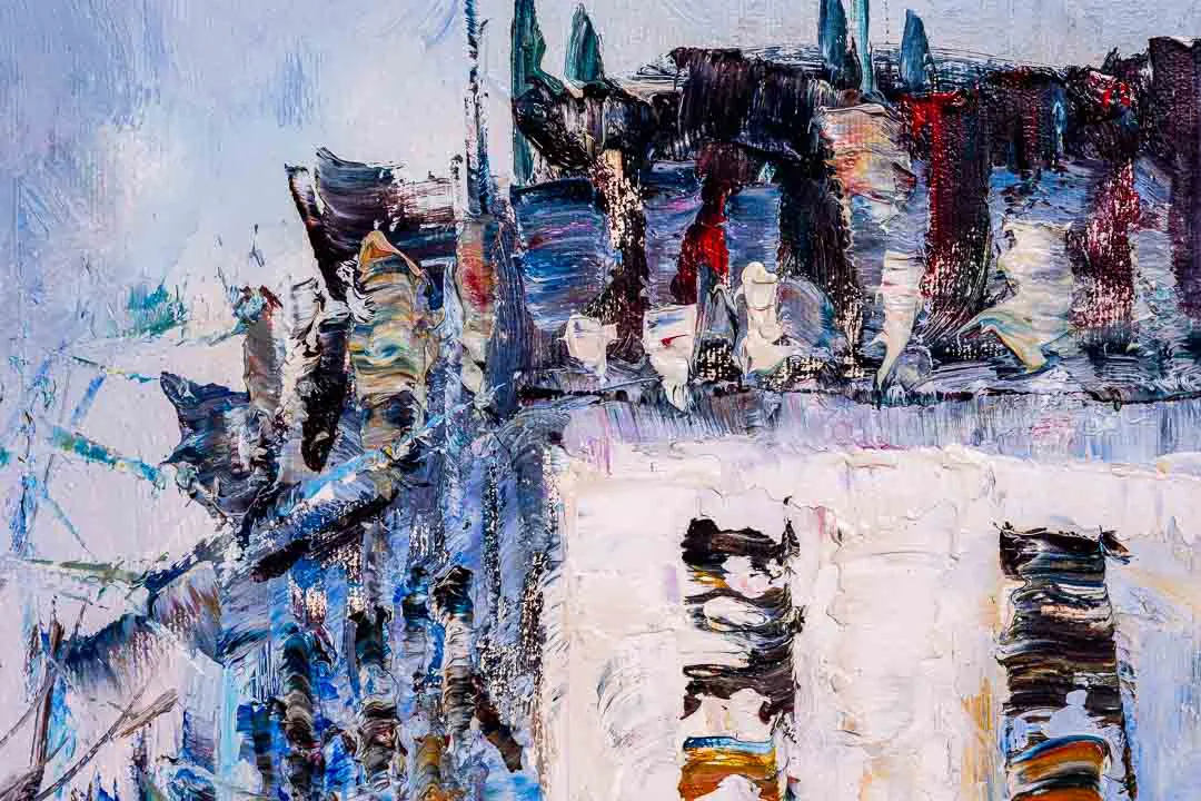 Bild Original Ölgemälde R. Davey Paris Straßenszene Impressionismus Gerahmt 64x54 – Bild 4