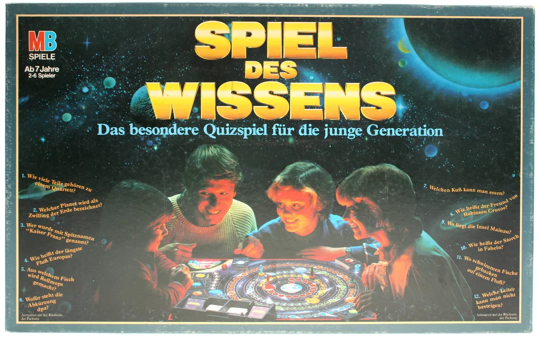 „Spiel des Wissens – MB Spiele, ab 10 Jahren, Komplett mit Spielfeld, Karten und Figuren (Vintage, ca. 1980er)“ – Bild 2