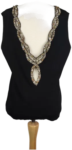 Damen Pullover mit Glitzerrand schwarz - 40/L - Bild 2