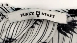 FUNKY STAFF Damenbluse gemustert schwarz-weiß - Gr. XS - Bild 4