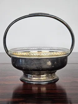 Vintage ES Messing/Glas Korb - Höhe ca. 20 cm  - Bild 1
