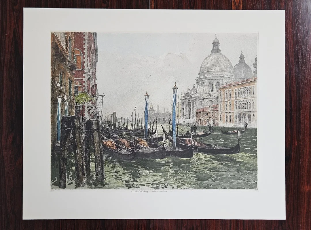 Venedig Canale Grande - Luigi Kasimir - Radierung in Farbe  - Bild 1